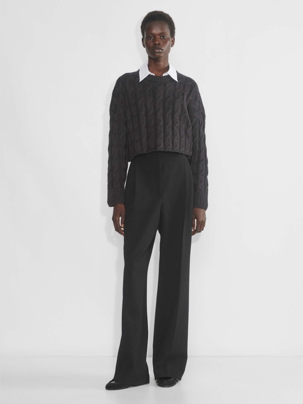 Aritizia Babaton Glory Merino 100% Wool Sweater Charcoal